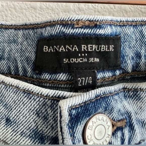 Banana Republic Slouch Jean Hemmed Cuff Trendy Acid Wash 27 / 4 - Picture 3 of 9
